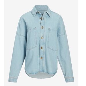 Express Light Blue Denim Shacket